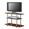 Modern Wood and Metal TV Stand with Open Storage Shelves for Small to Medium TVs